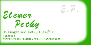 elemer petky business card